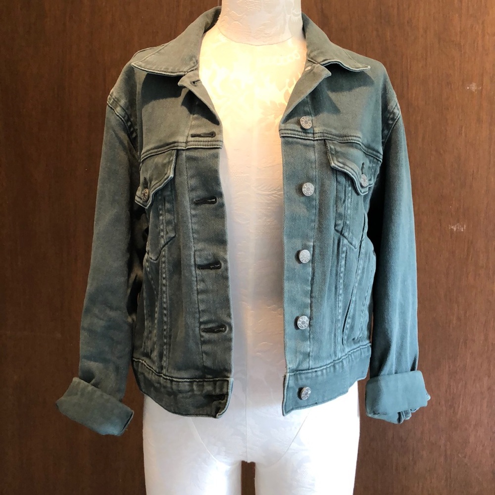 BDG denim jacket forest green